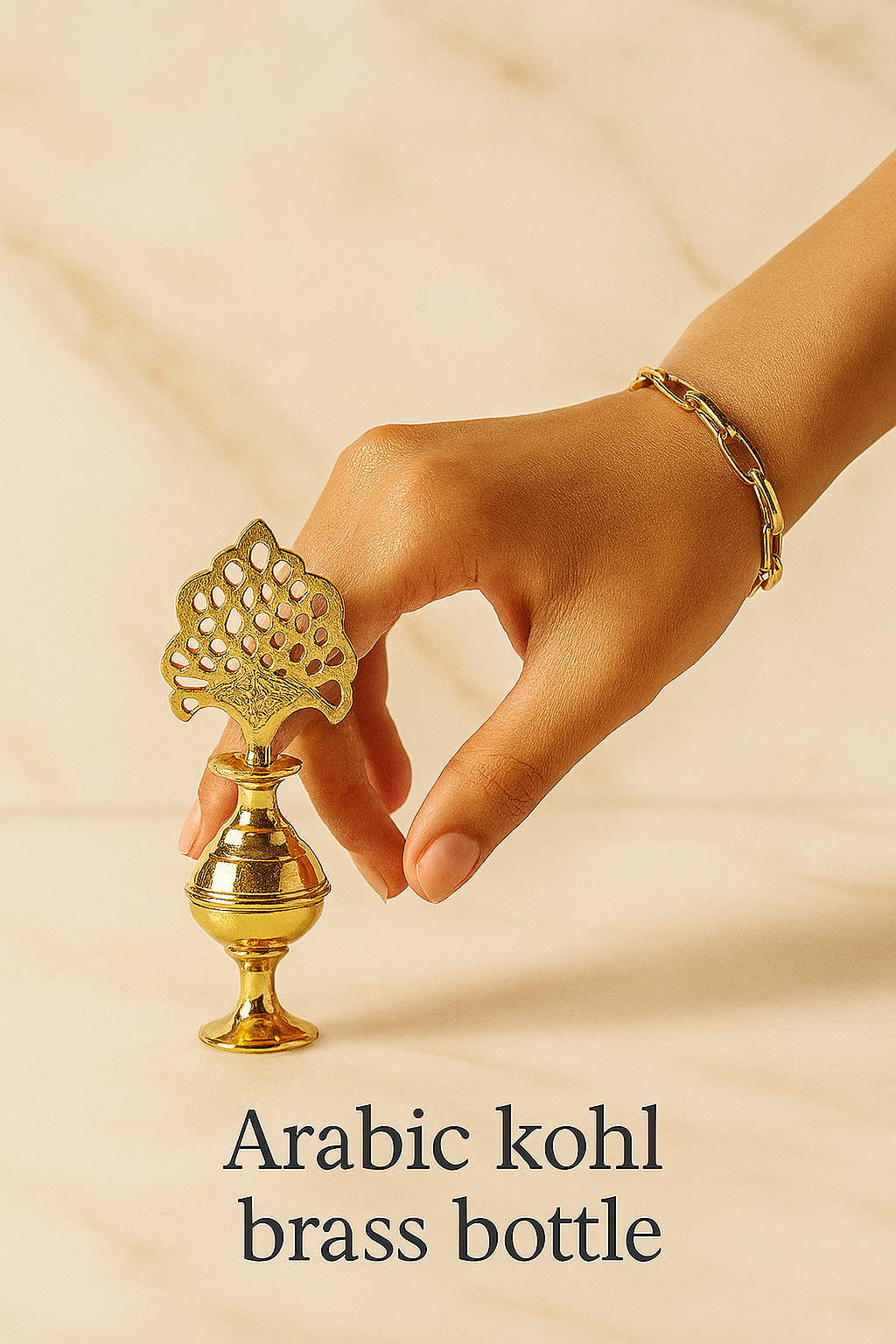 Arabic kohl eye liner stick brass bottle.